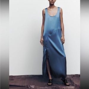 Zara dress Nwt silk satin sleeveless dress long